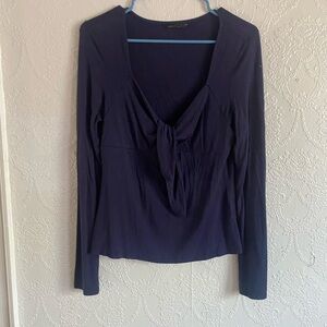 SHEIN Navy Long Sleeve Blouse
